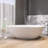 67-Inch Stone Resin Solid Surface Matte White Bathtub With Center Drain