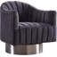 Fauteuil d'appoint pivotant en velours Farrah-30980283-30980288
