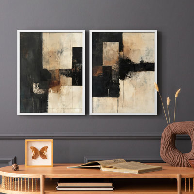 ABSTRACT Series CCCCLL III - Reproduction encadrée de qualité supérieure - prêt à être accroché - aucun clou requis - aucun clou requis