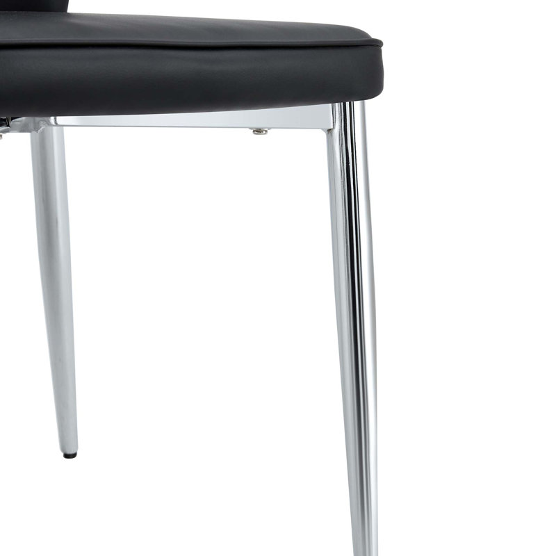 Chaises de salle à manger avec coussin en polyuréthane et pieds en métal argenté, 6