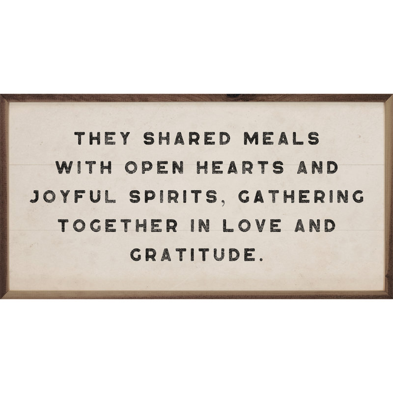They Shared Meals, 8" H x 16" W