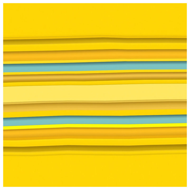 Tapis de bain jaune à rayures bleues, L 34 po x L 21 po