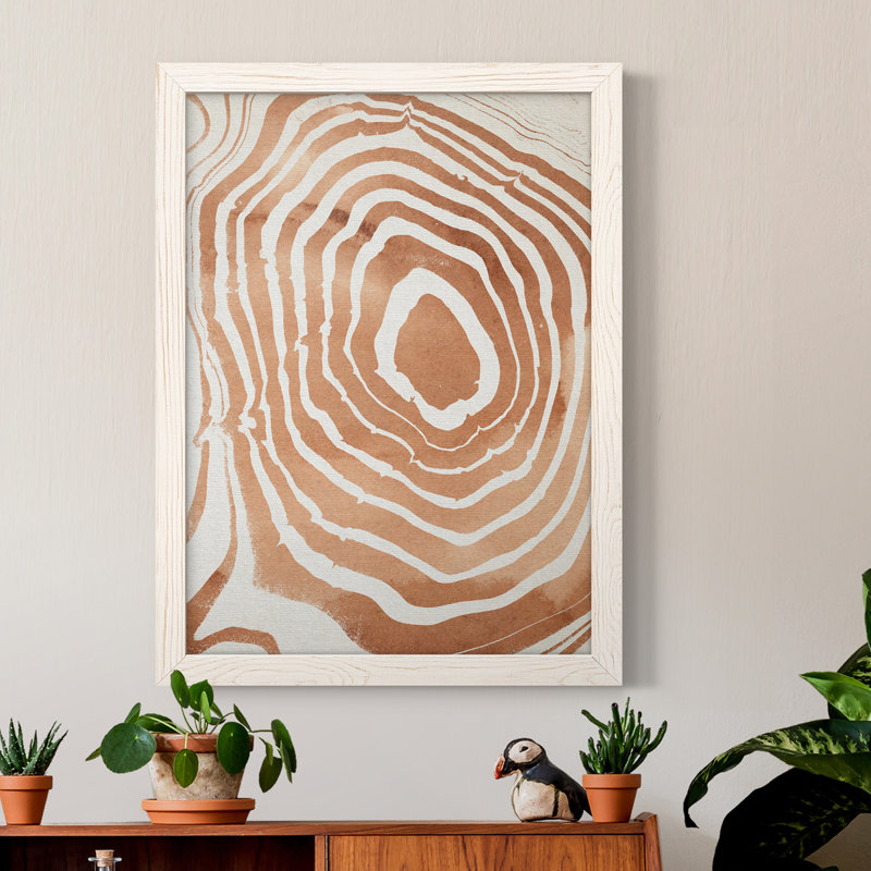 Toile de qualité supérieure avec grain de bois Suminagashi III - prête à être accrochée, H 28 po x l 38 po x P 1 po