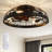 19.7" 4-Light Black Flush Mount Caged Ceiling Fan with Light, Low Profile Fandelier with 6-Speed Remote Control, Reversible DC Motor, Timer-715335640