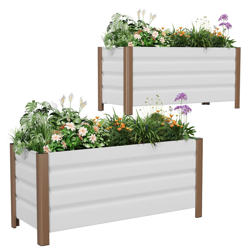 Planter, 45cm H x 100cm W x 40cm D, White