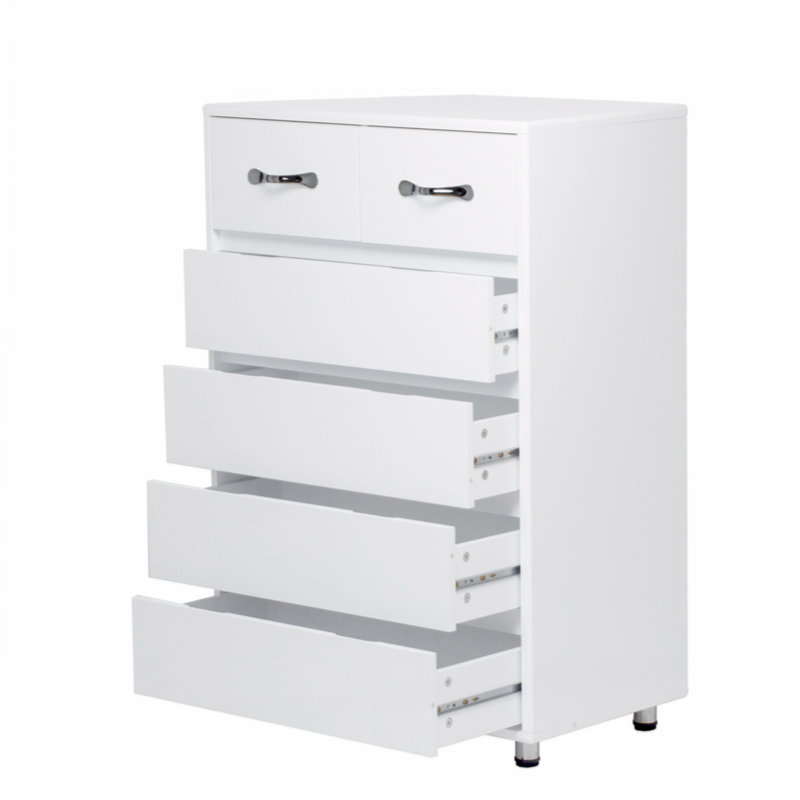 Commode décorative 6 tiroirs, Blanc