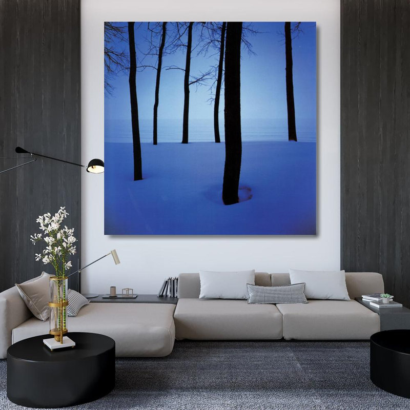 Arbres dans la neige, H 36 po x l 36 po