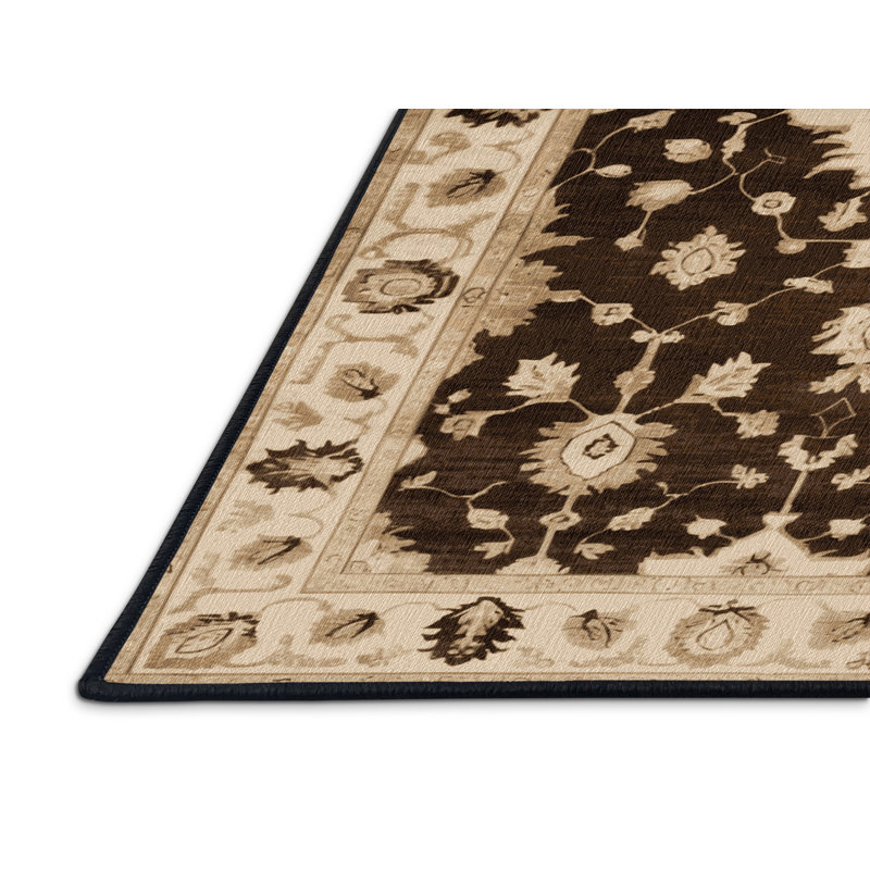 Machine Washable Overdyed Black Area Rug