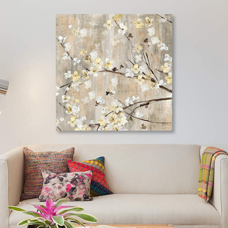 «Pearls», reproduction sur toile, H 37 po x l 37 po x P 1,5 po, Pas de tapis, Toile tendue