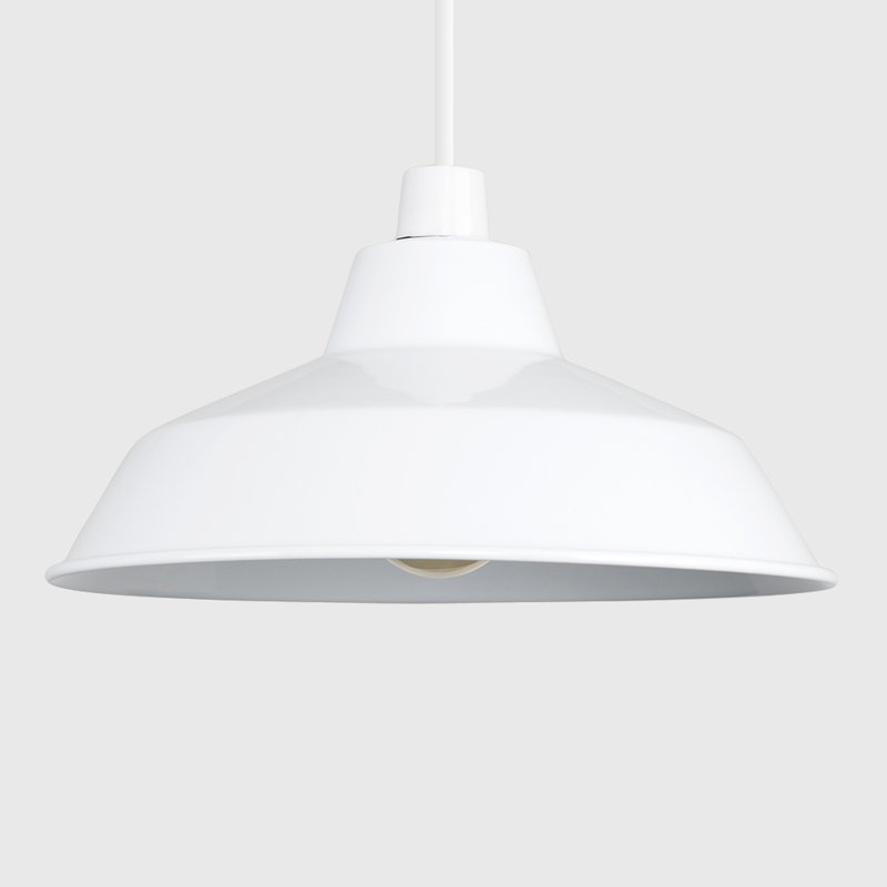 14cm H Metal Bowl Pendant Shade ( Screw On ), White