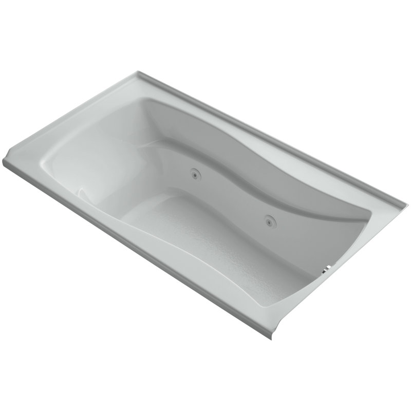 Mariposa 66" x 36" Alvover/Tile in Whirlpool Acrylic Bathtub, Left, Ice Gray, Yes