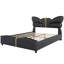 Grand lit tapissier en similicuir