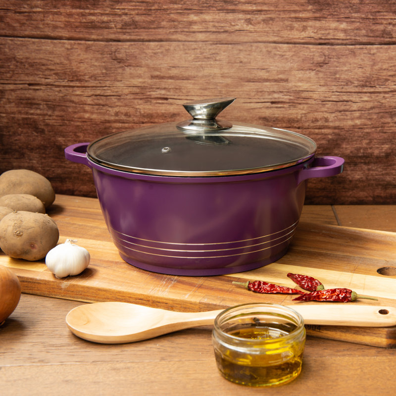 Durane 5 - Piece Non-Stick Cookware Set, Purple