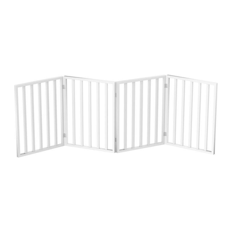 Wood Free Standing Pet Gate, White