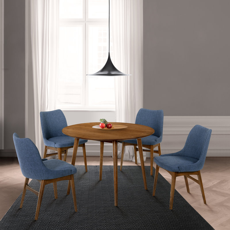 Ensemble de salle à manger 5 pièces Anthonella, Noyer, Gris / noyer, H 30 po x L 42 po x l 42 po
