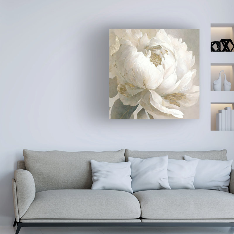 Art sur toile, bolache de pivoine Sasha III, H 14 po x l 14 po