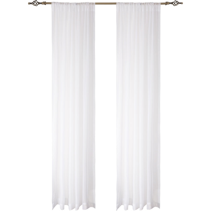 Paire de rideaux transparents avec passe-tringle, Rouge, 54 po x 86 po