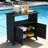 Bar Cart Portable Outdoor Table made of durable FE rattan with tempered glass table top