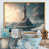 Toile avec cadre flottant or