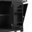 Îlot de cuisine cannelé avec armoire de rangement pour poubelle, prise de courant, support de rangement interne, îlots de cuisine roulants sur 5 roues avec 3 tiroirs, 3 supports latéraux ouverts pour poubelle de 10 gallons-250900932