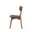 Ensemble de 2 chaises de salle à manger rembourrées gris foncé Mid-Century
