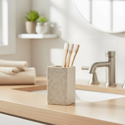 Porte-brosse à dents carré en résine