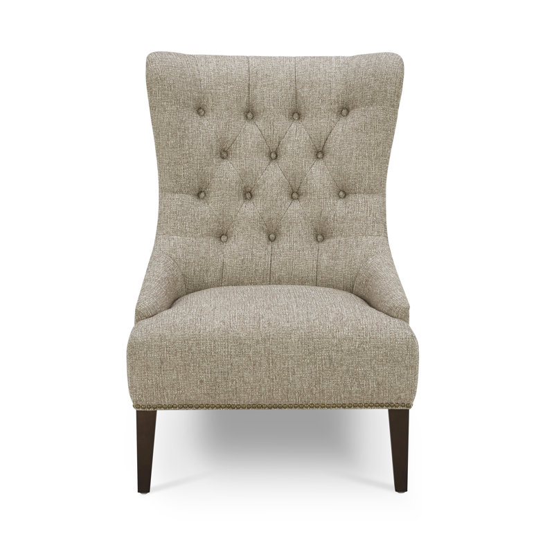Tufted Upholstered Accent Chair, Tan