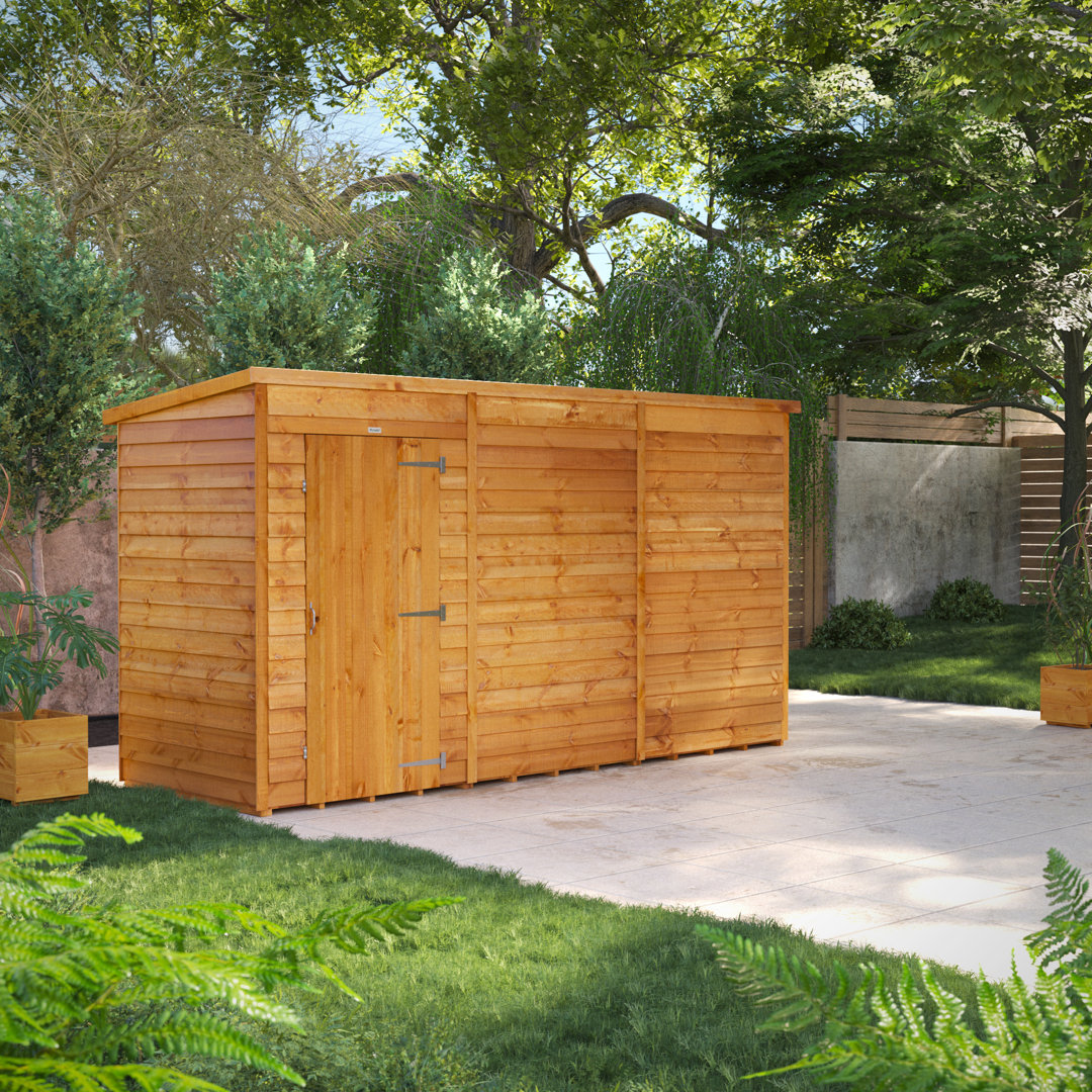 Powersheds 12 x 4ft Timber Overlap Windowless Pent Garden Shed