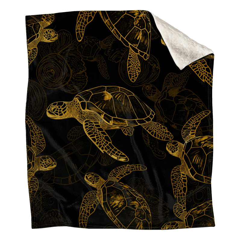 Couvertures Golden Sea Turtles, L 60 po x H 80 po