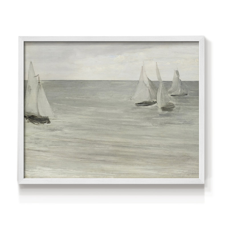Motifs nautiques rétro - Lxxxi - impression encadrée - réversible, H 16 po x l 20 po, Blanc