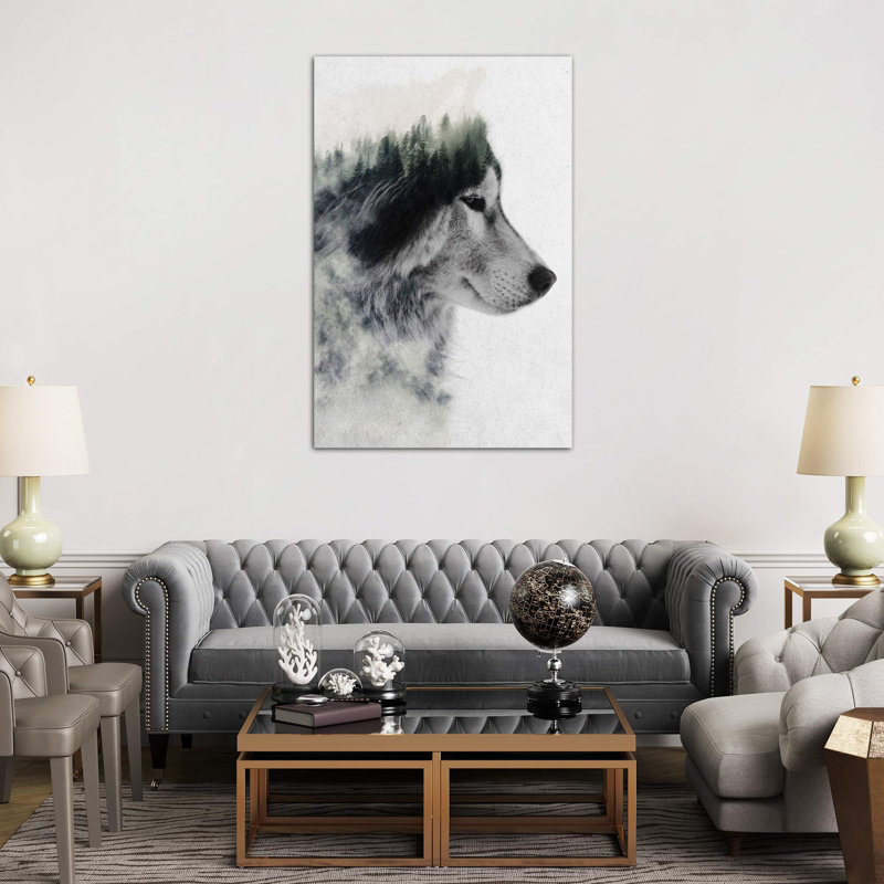 Wolf Stare by Andreas Lie - Print on Canvas, 20.32 cm H x 30.48 cm W, No Frame