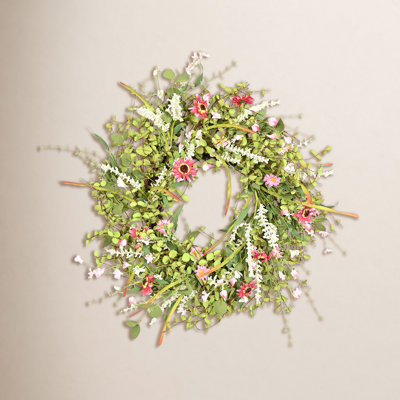 26" Handcrafted Eucalyptus, Daisy Easter Wreath