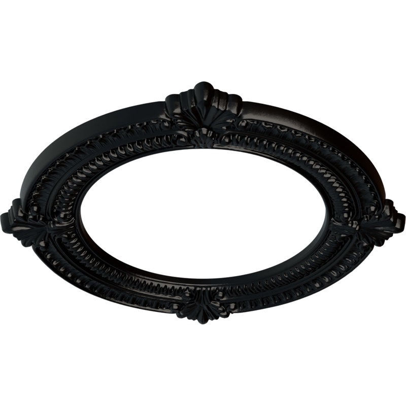 Médaillon de plafond Endurathane Benson, DE 13 1/8 po x P 8 po x P 5/8 po (convient aux auvents jusqu'à 8 po), fini noir de jais peint à la main