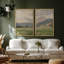 Rustic Countryside "Majestic Mountain Fields Nature Landscape, reproduction d'art sur toile encadrée 2 pièces-98374053-98374054