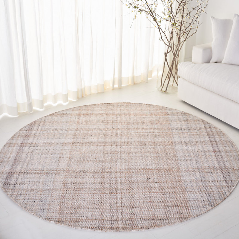 Jahi Lauren Ralph Lauren Hand Loomed Pet Yarn/Cotton Plaid Rug in Autumn, Runner 2'6" x 10'