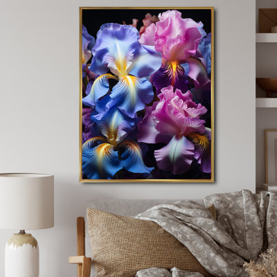 " Purple Black Iridescent Irises II "