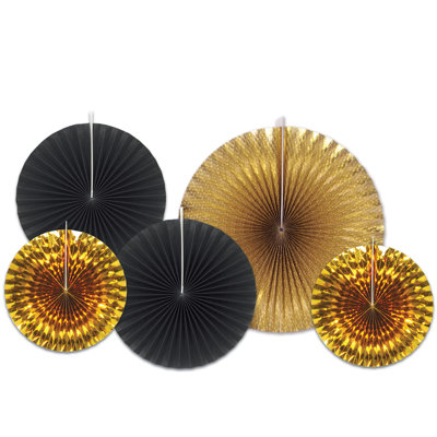 Ventilateurs décoratifs en papier et aluminium assortis