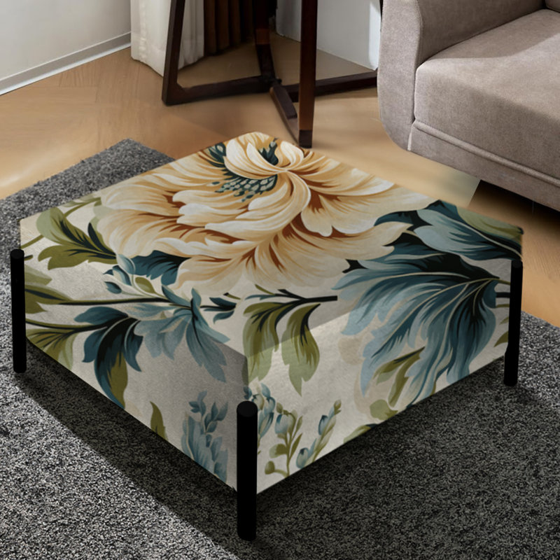 Doggett Hallee - Grand repose-pieds carré damassé