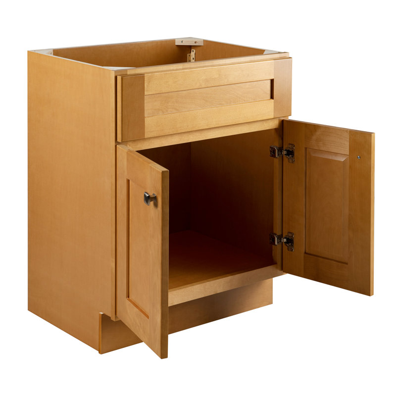 Brookings 24 Inch Bathroom Vanity, Ready to Assemble, Solid Wood, Sherwin Williams – Design House, 587063, Modern Birch