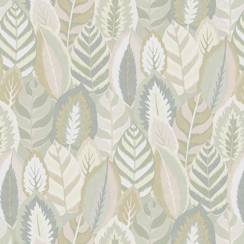 Sublime Arty Leaves Sage 10m x 52cm Matte Wallpaper Roll