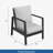 Set Of 2   28" All-Weather Aluminum Patio Armchairs With Thick Light Gray Cushions & Black Frame-1923930635