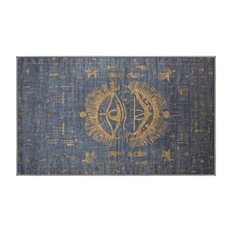 Tapis gris lavable à la machine, Rectangulaire 3 pi x 5 pi