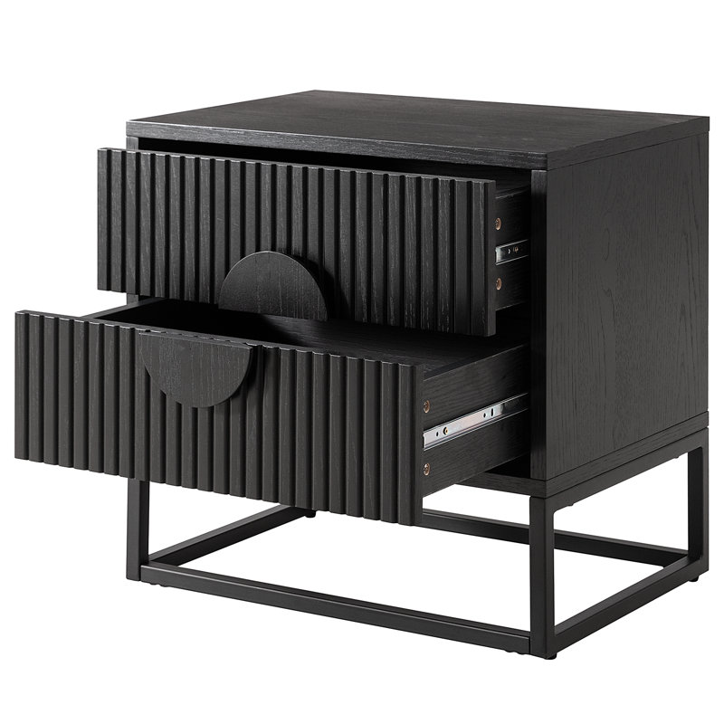 SANGKO Bedside table, oak black