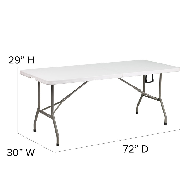 Noah 6' Rectangular Plastic Folding Event Table with Carrying Handle
