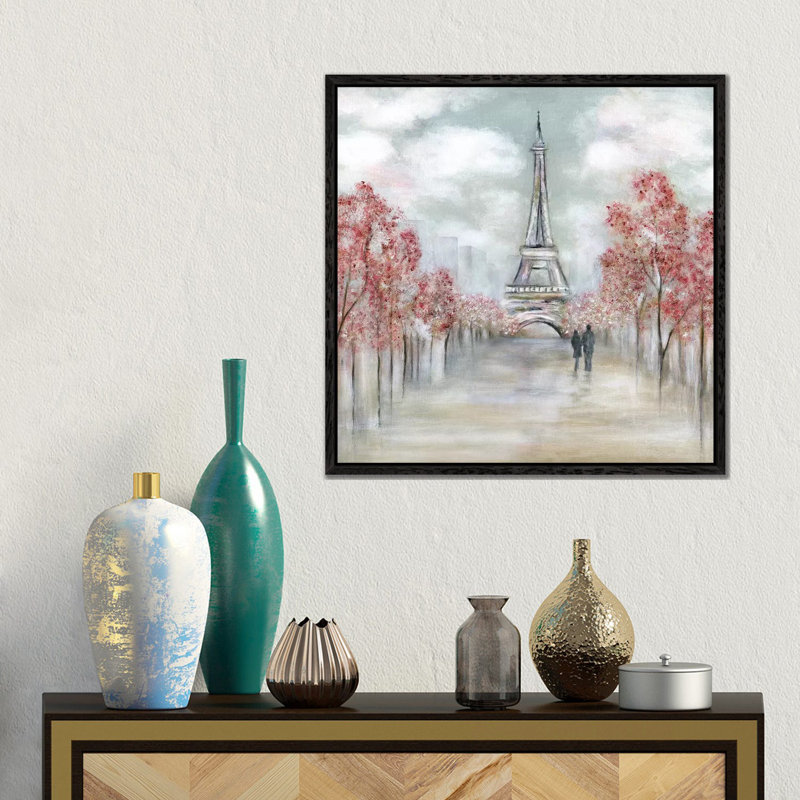 Paris In Springtime by Tava Studios - Gallery-Wrapped Canvas Giclée on Canvas, 45.72 cm H x 45.72 cm W, Black Framed