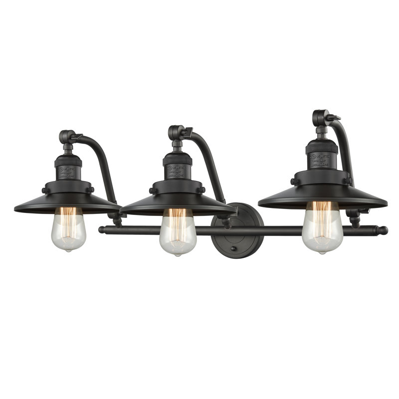 Clintonpark 3 - Light Dimmable Vanity Light, Oil Rubbed Bronze, Oil Rubbed Bronze, 60 Watt Vintage Incandescent Bulb