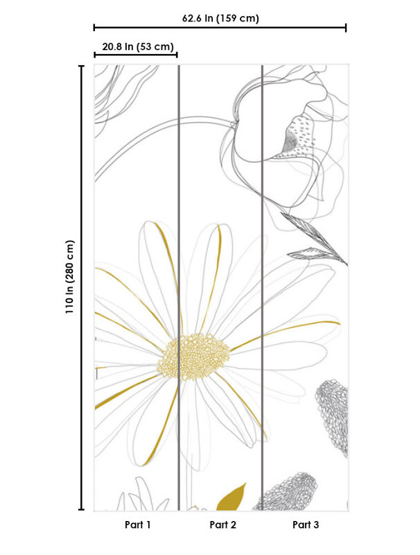 Papier peint floral Elina