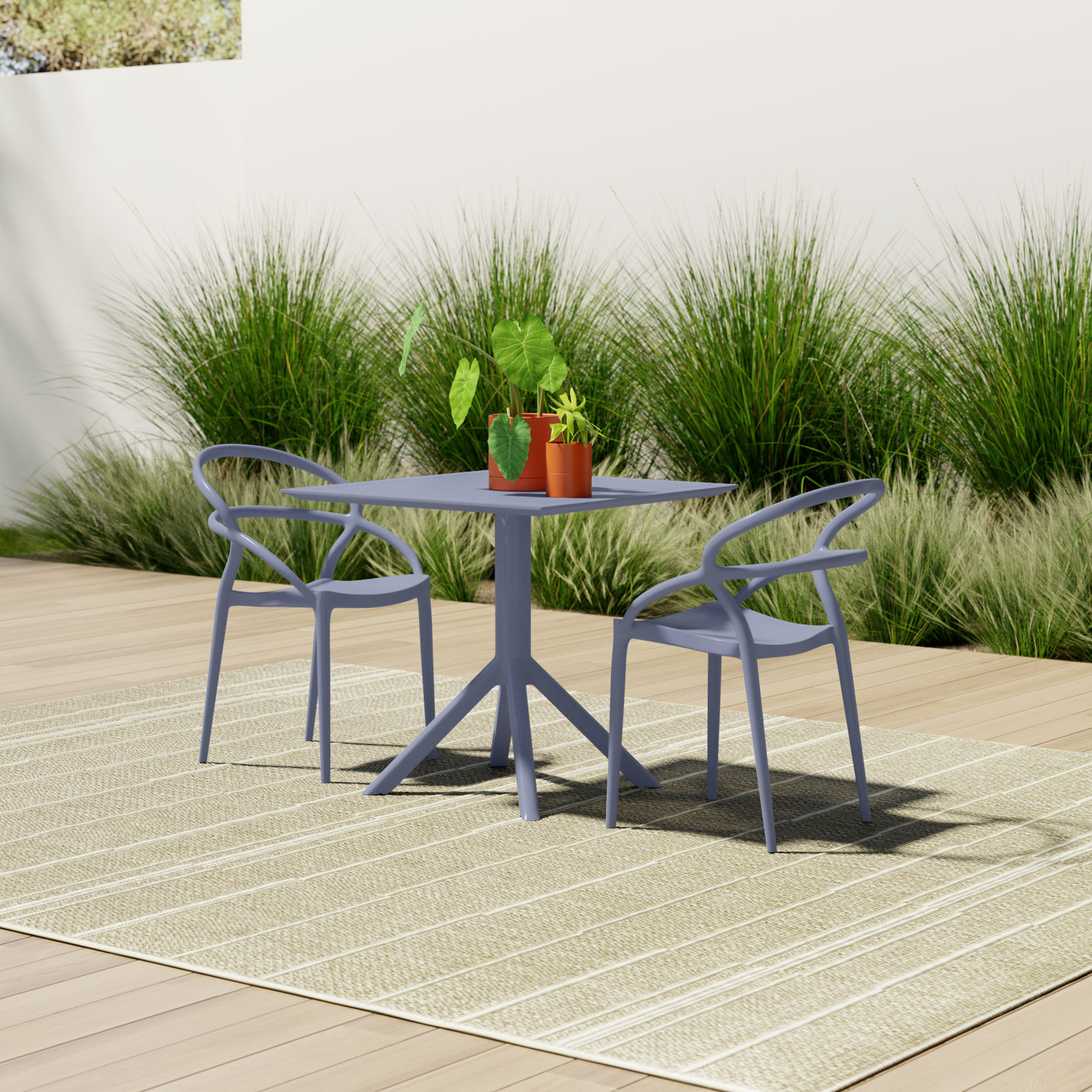 Farrah 32" Patio Bistro Set, Dark Gray