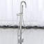 Robinet de baignoire romaine autoportant à 1 poignée avec douche à main en chrome Athena