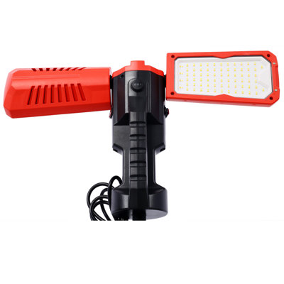 Éclairage de travail à double tête 10000 lumens et 100 watts à DEL avec trépied télescopique, lampe de travail avec lampes rotatives étanches et 9 cordons d'alimentation 9 pi 3 broches 2 x 50 W avec trépied télescopique
